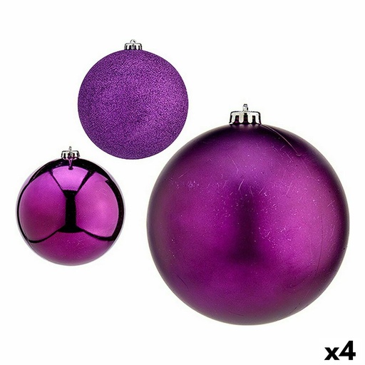 Set of Christmas balls Krist+ 00833 Purple Plastic Ø 15 cm (4 Units)