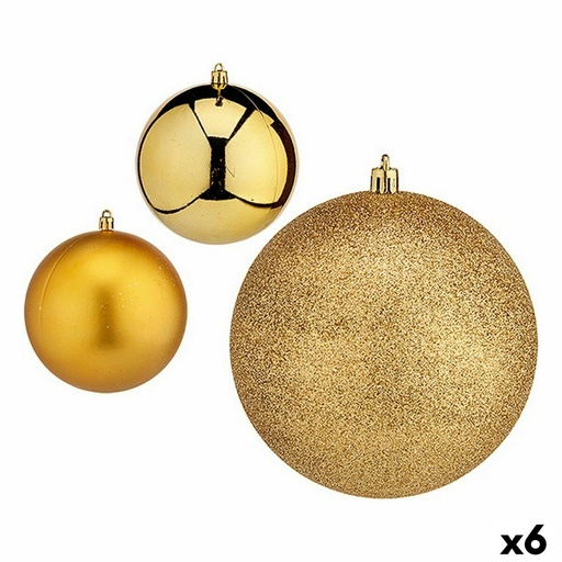 Set de Bolas de Navidad Krist+ 00792 Dorado Plástico (6 Unidades)