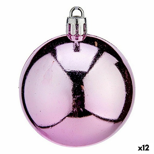 Set de Bolas de Navidad Krist+ K1912477-4 Rosa Plástico (12 Unidades)
