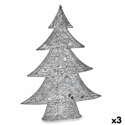 Decorative Figure Krist+ 00126 Silver Christmas Tree 12 x 59,5 x 48,5 cm Metal (3 Units)