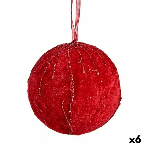 Set de Bolas de Navidad Krist+ 19A5458-1 Rojo Poliéster (6 Unidades)