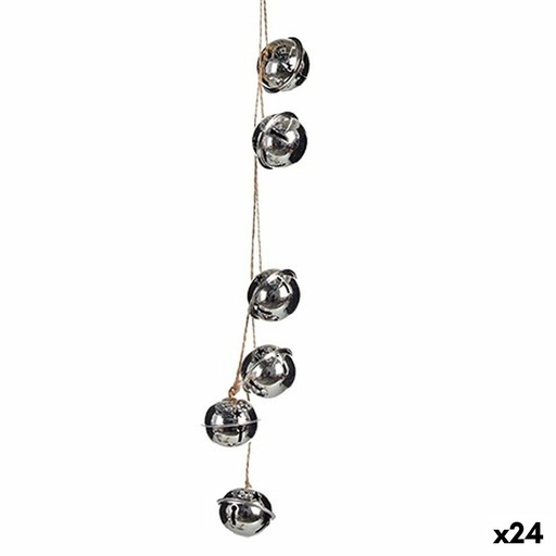 Christmas bauble Krist+ 00547-1 Silver Metal Rattle 5 x 2,5 x 41 cm (24 Units)
