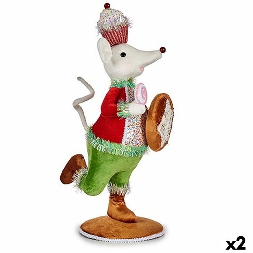 Figura Decorativa Krist+ 64814926 Ratón 20 x 55 x 24 cm (2 Unidades)