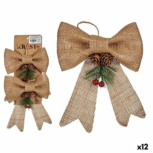 Christmas Decorations Set Krist+ 65563 Brown Red Green 14 x 3 x 19 cm Lasso (12 Units)