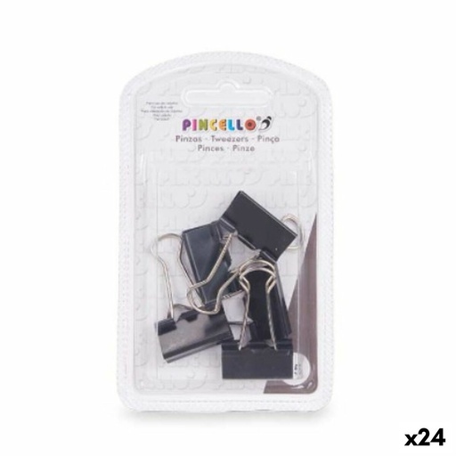 Clamps Pincello 391 Black Metal Clip Medium (24 Units)