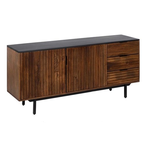 Sideboard ABNER Brown Black Iron Mango wood 160 x 40 x 75 cm