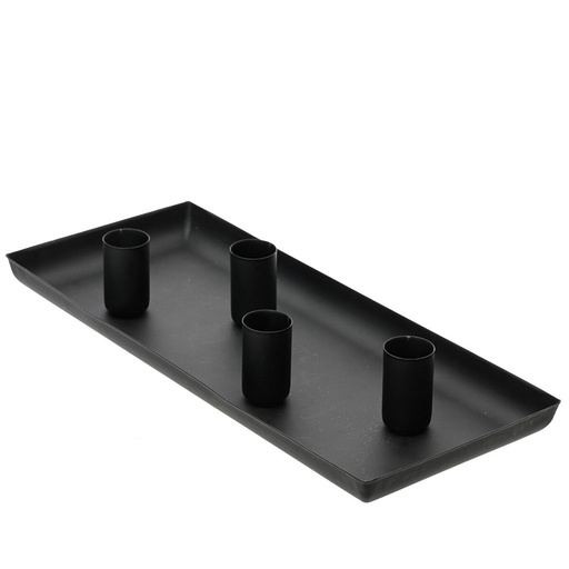 Bandeja Portavelas KSD Negro Hierro 29 x 12 x 2 cm