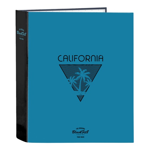 Carpeta de anillas BlackFit8 California Azul Negro A4 27 x 33 x 6 cm