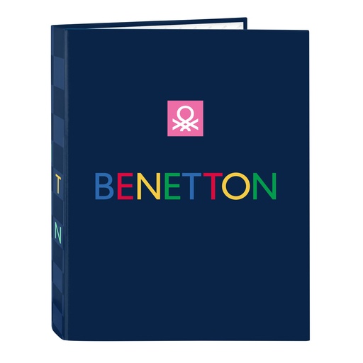 Ring binder Benetton Damero Navy Blue A4 26.5 x 33 x 4 cm