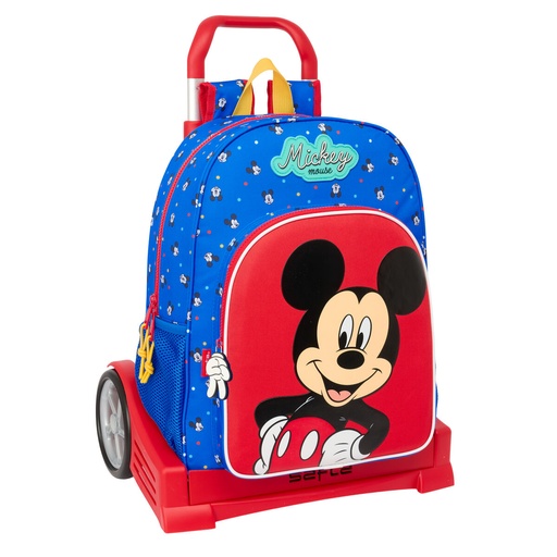 School Rucksack with Wheels Mickey Mouse Clubhouse Good day Blue 33 x 42 x 14 cm