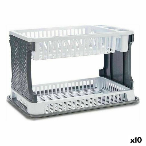 Draining Rack for Kitchen Sink Kinvara TP7071-1 White 44,5 x 30,3 x 27 cm (10 Units)