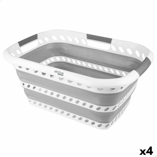 Folding Clothes Basket Aktive polypropylene TPR 61 x 7,5 x 43 cm 61 x 28 x 43 cm (4 Units)