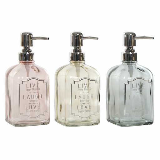 Soap Dispenser DKD Home Decor Grey Pink Golden Silver Crystal Plastic Modern 450 ml 7,5 x 7,5 x 19 cm (3 Units)
