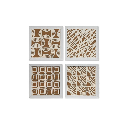 Juego de 4 cuadros Home ESPRIT Moderno 22 x 2 x 22 cm (4 Piezas)