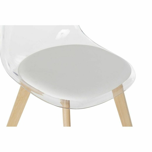 Dining Chair DKD Home Decor White Wood Polycarbonate (Refurbished A)
