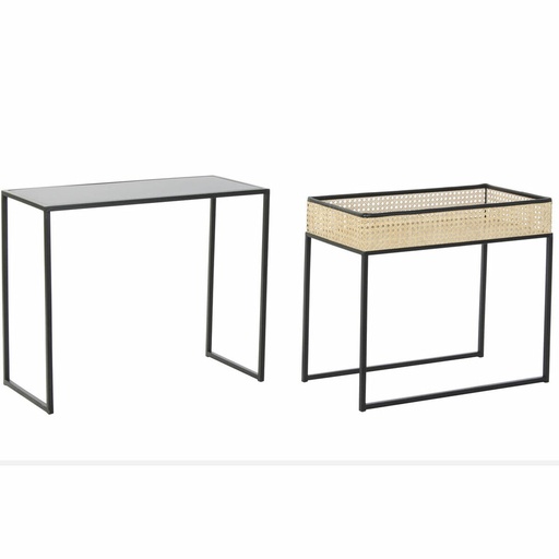 Mesa de Centro DKD Home Decor Negro Natural 60 x 30 x 50 cm