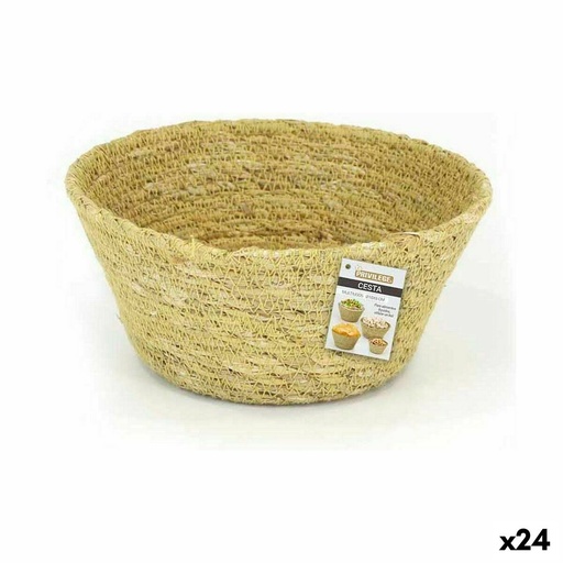 Cesta Multiusos Privilege Hierba marina Redondo Redonda 18 x 8 cm (24 Unidades)