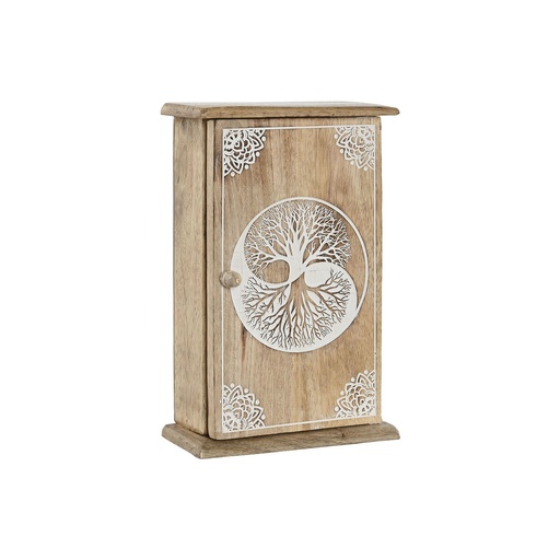 Armario de llaves Home ESPRIT Blanco Natural 18 x 7,5 x 28 cm