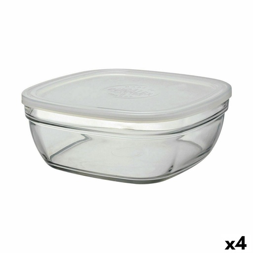 Fiambrera Cuadrada con Tapa Duralex FreshBox 3 L 23 x 23 x 9 cm (4 Unidades)  