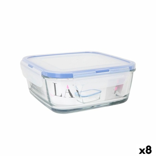 Hermetic Lunch Box LAV Blue Transparent 1,15 L (8 Units)