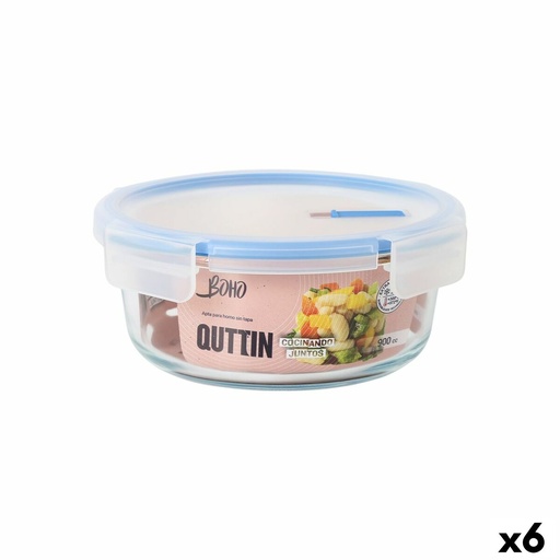 Hermetic Lunch Box Quttin Boho Transparent 0,9 l (6 Units)