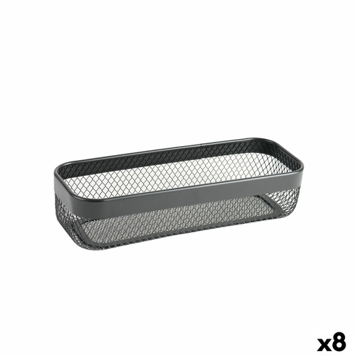 Cesta Multiusos Confortime Negro Metal 30,5 x 11,5 x 7 cm (8 Unidades)