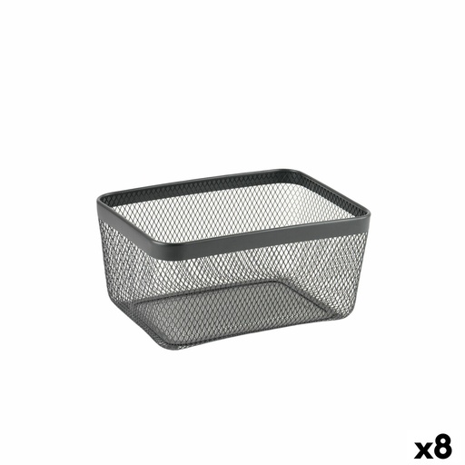 Cesta Multiusos Confortime Negro Metal 30,5 x 23 x 15,2 cm (8 Unidades)