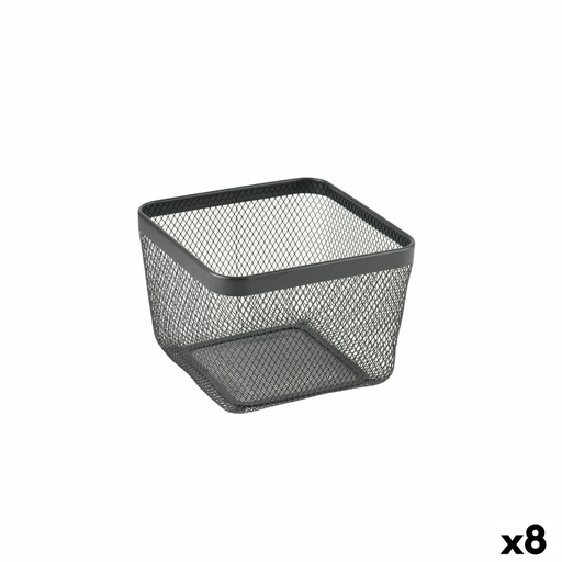 Cesta Multiusos Confortime Negro Metal 24,5 x 24,5 x 17 cm (8 Unidades)