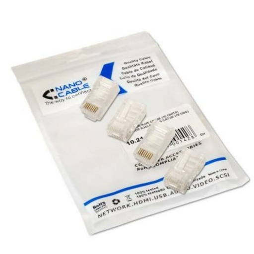 Conector RJ45 Categoría 5 UTP NANOCABLE 10.21.0102-100 100 pcs