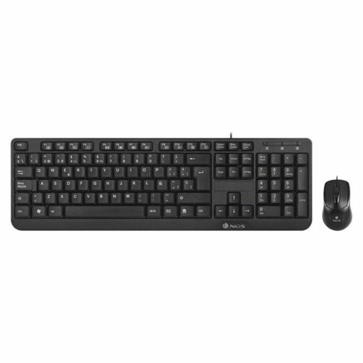 Teclado y Ratón NGS Cocoa Kit Negro Qwerty Español