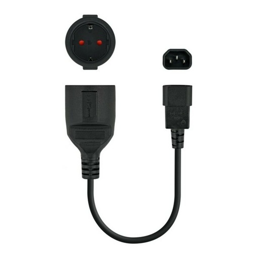 Cable Alimentación C14 a Shuko NANOCABLE 10.22.0901 (25 cm)