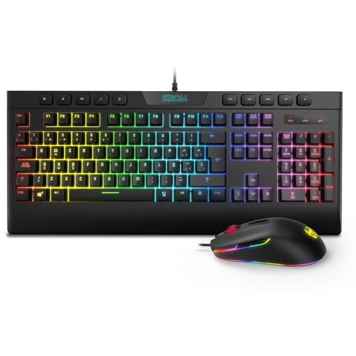 Teclado y Ratón Gaming Krom Kalyos Negro