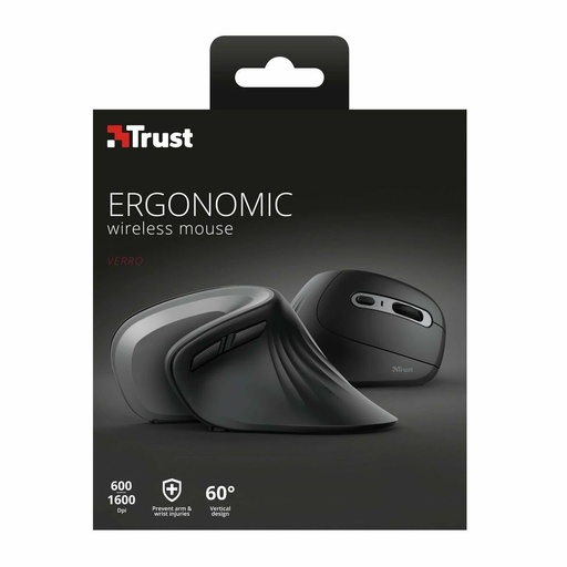 Ratón Inalámbrico Trust 23507 Negro Negro/Plateado Plateado 1600 dpi