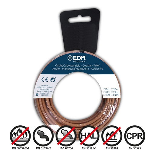 Cable de Interfaz Paralelo EDM 28507 28507 Marrón 50 m