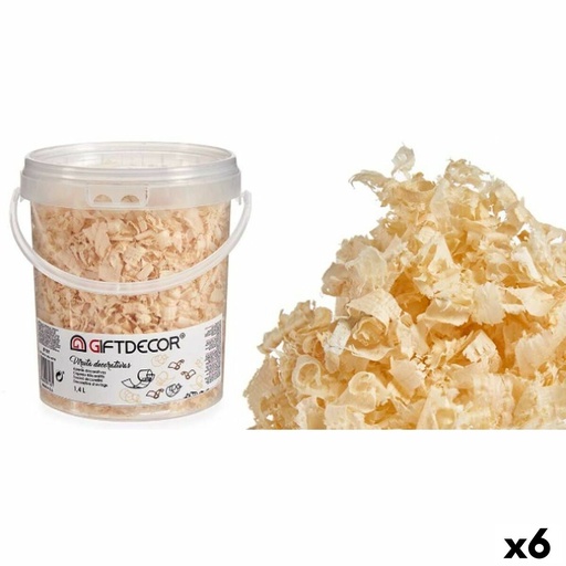 Decorative Shavings Gift Decor VIRUTA-NATURAL Natural 1,4 L (6 Units)