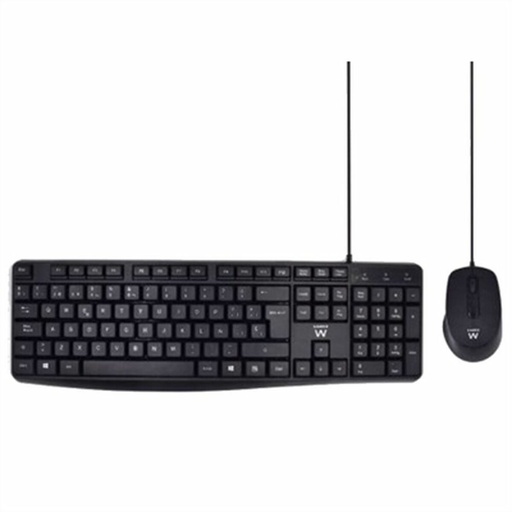 Teclado y Ratón Ewent EW3006 Negro Qwerty Español