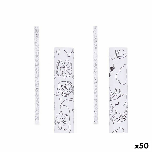 Papel de Regalo Pincello 80GR - COLOREAR Blanco 70 x 150 cm (50 Unidades)