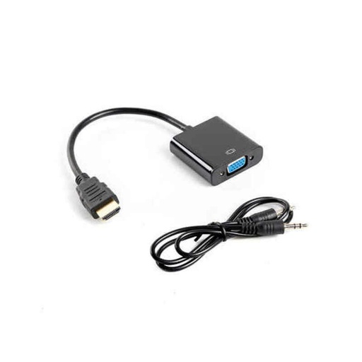 Adaptador HDMI a VGA Lanberg AD-0017-BK Negro 20 cm