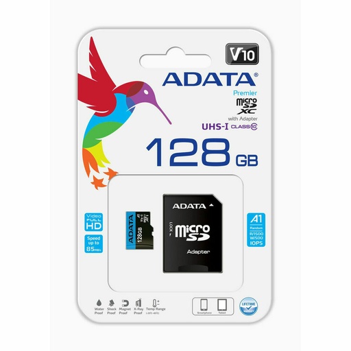 Tarjeta de Memoria Micro SD con Adaptador Adata Premier 128 GB