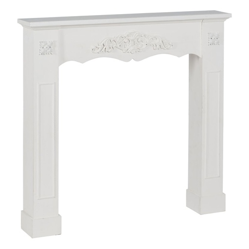 Frontal de chimenea Blanco Madera de abeto Madera MDF 105 x 17 x 103 cm