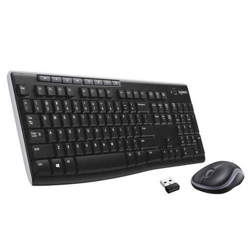 Teclado y Ratón Inalámbrico Logitech MK270 Negro Plateado Qwerty US