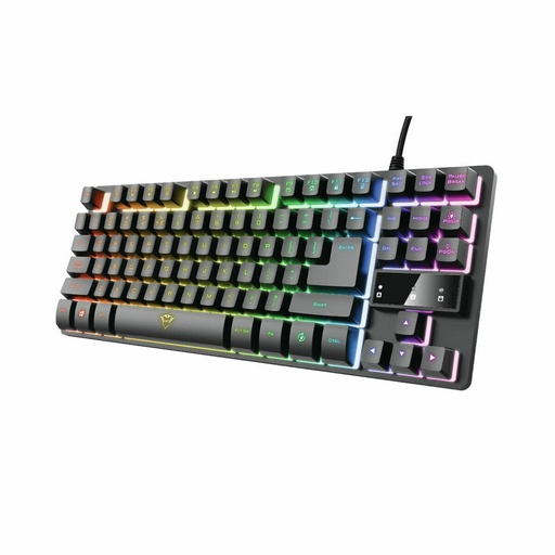 Teclado Trust GXT 833 Thado Negro Plateado Monocromo Multi