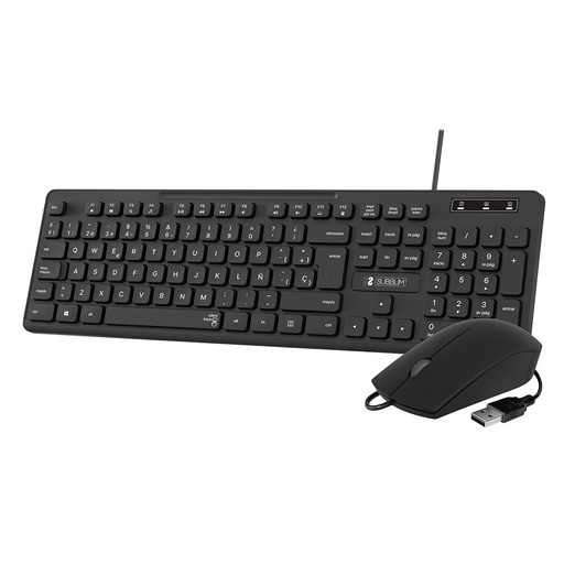 Teclado y Ratón Subblim SLIM Negro QWERTY
