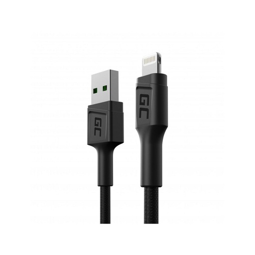 Lightning Cable Green Cell KABGC24 Black 30 cm
