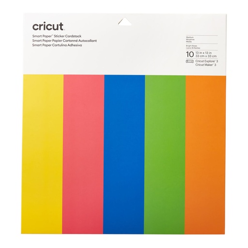 Cartulina Autoadhesiva para Plotter de corte Cricut Bril.Bows Amarillo Azul Rojo Verde Naranja