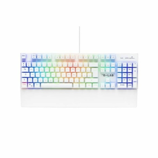 Teclado mecánico The G-Lab KEYZ RUBIDIUM Blanco Azerty Francés
