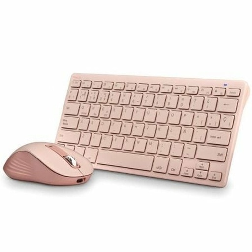 Teclado y Ratón NGS FANTASYKITPINK Qwerty Español Rosa