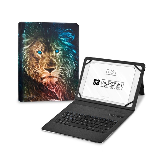 Teclado Bluetooth con Soporte para Tablet Subblim SUBKT5-BTTL30 Multicolor Qwerty Español