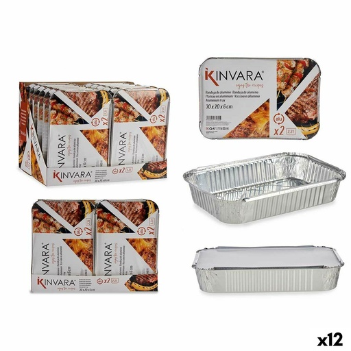 Set de bandejas para Alimentos Kinvara 82176 21 x 6 x 30,5 cm 12 Unidades