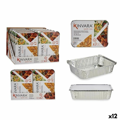 Set de bandejas para Alimentos Kinvara 16161 25,5 x 6,8 x 19 cm 12 Unidades